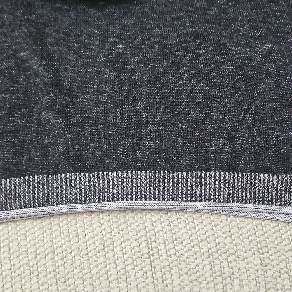 32 Bar Blues Men's Henley Pullover Sweater Cotton Cashmere XL Black Gray